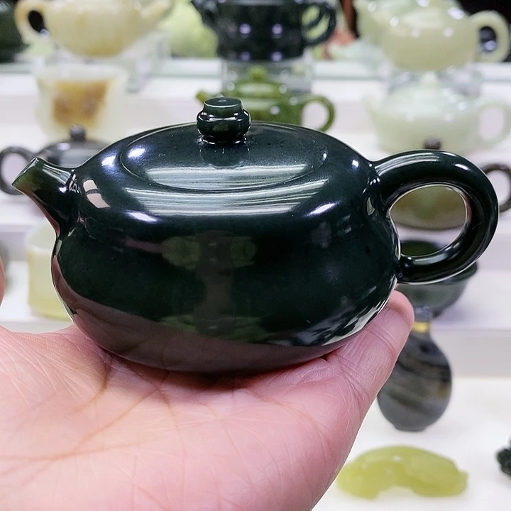 未镶嵌和田玉挂件茶壶150ml（微瑕）