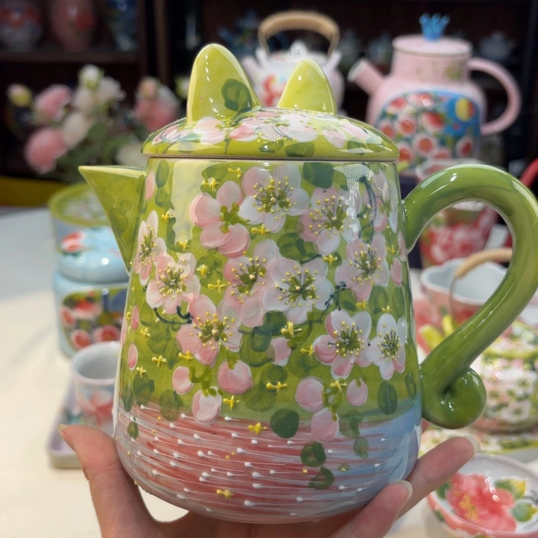 景德镇手绘高温釉下彩陶瓷茶具