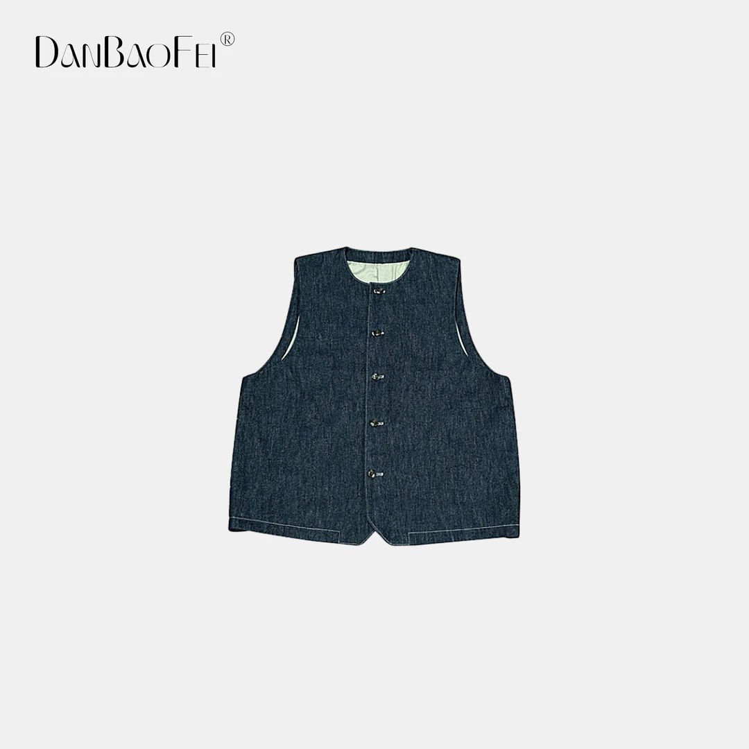 KK复古原牛大马甲休闲牛仔上衣 YLM001106