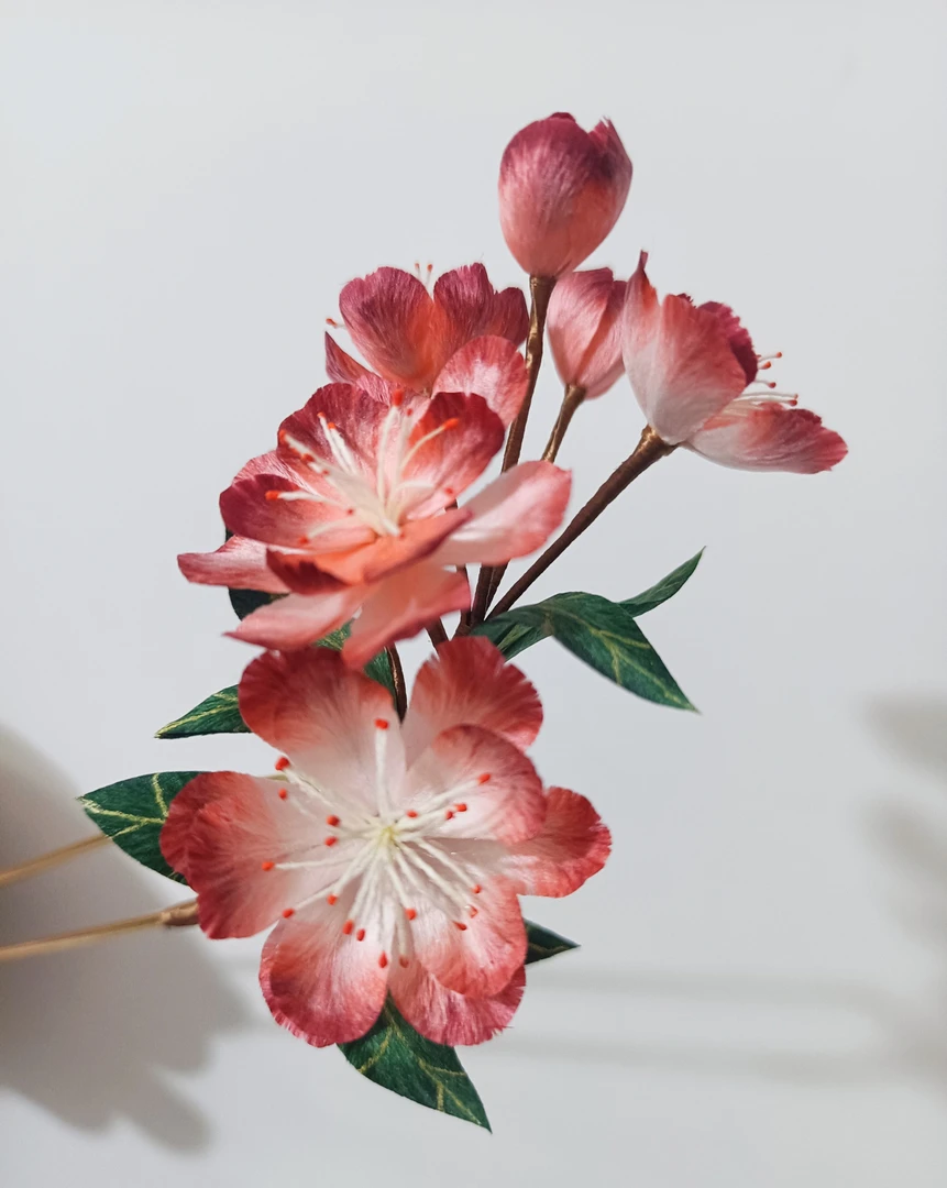 非遗绒花——鬓边海棠