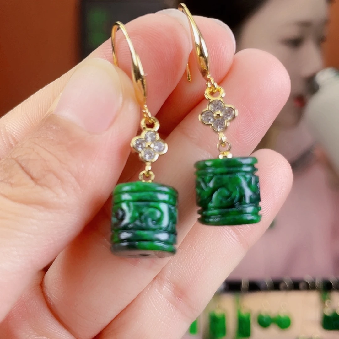 翡翠未镶嵌耳饰饰品