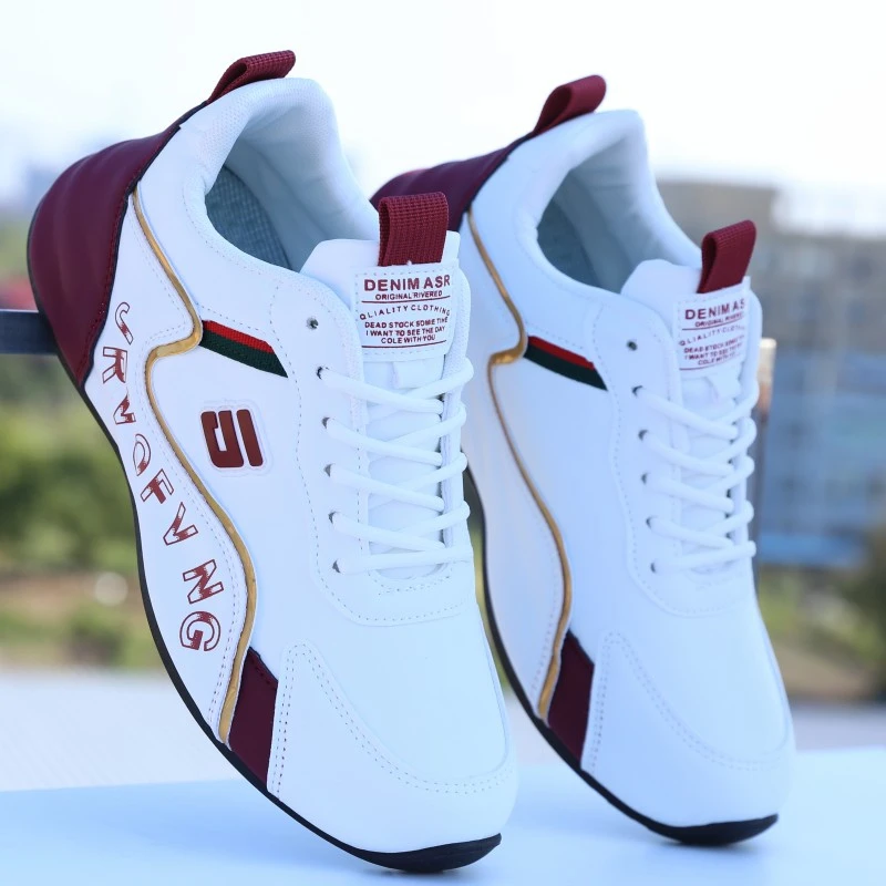 男鞋皮面防水防滑高档运动休闲鞋秋冬季跑步鞋男士潮流百搭旅游鞋