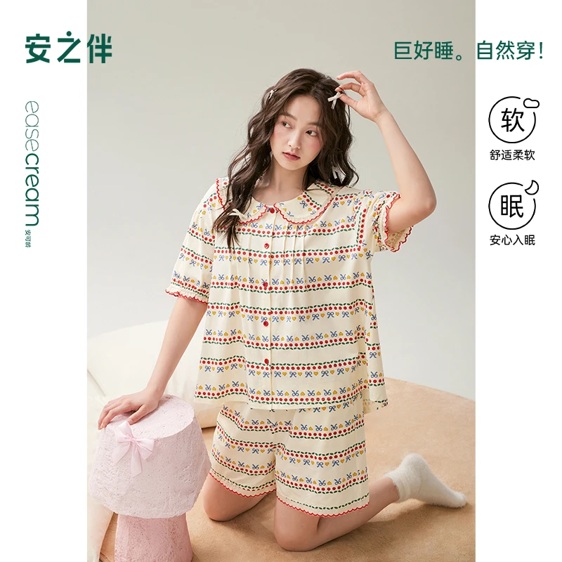 安之伴【巨凉感】睡衣女夏季2025新款可外穿家居服套装82521722831