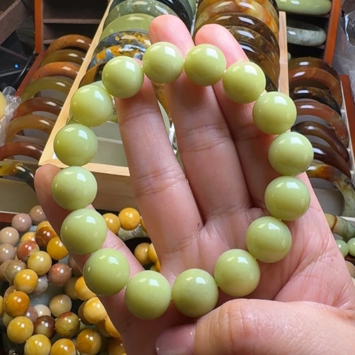 蛇纹石玉手串，未镶嵌