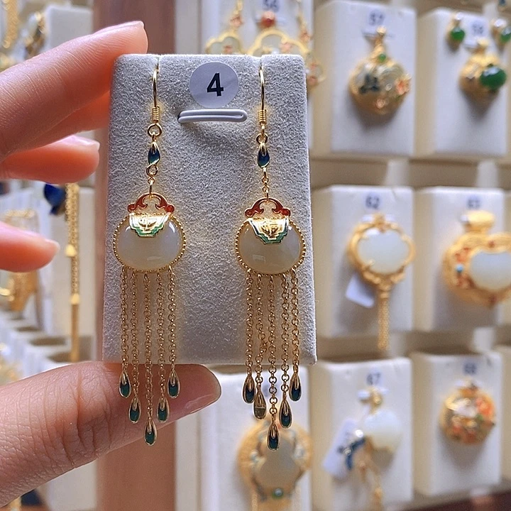 和田玉颈饰银S925镶嵌