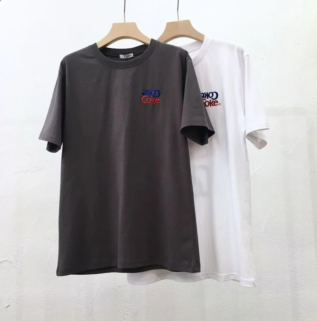 美式复古街头潮牌短袖百搭T恤韩系街头简约纯棉印花时尚慵懒字母