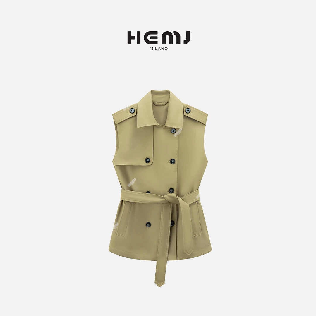 HEMJ 和梦洁”智性之美“感翻领马夹百搭休闲无袖上衣 CM2B0400