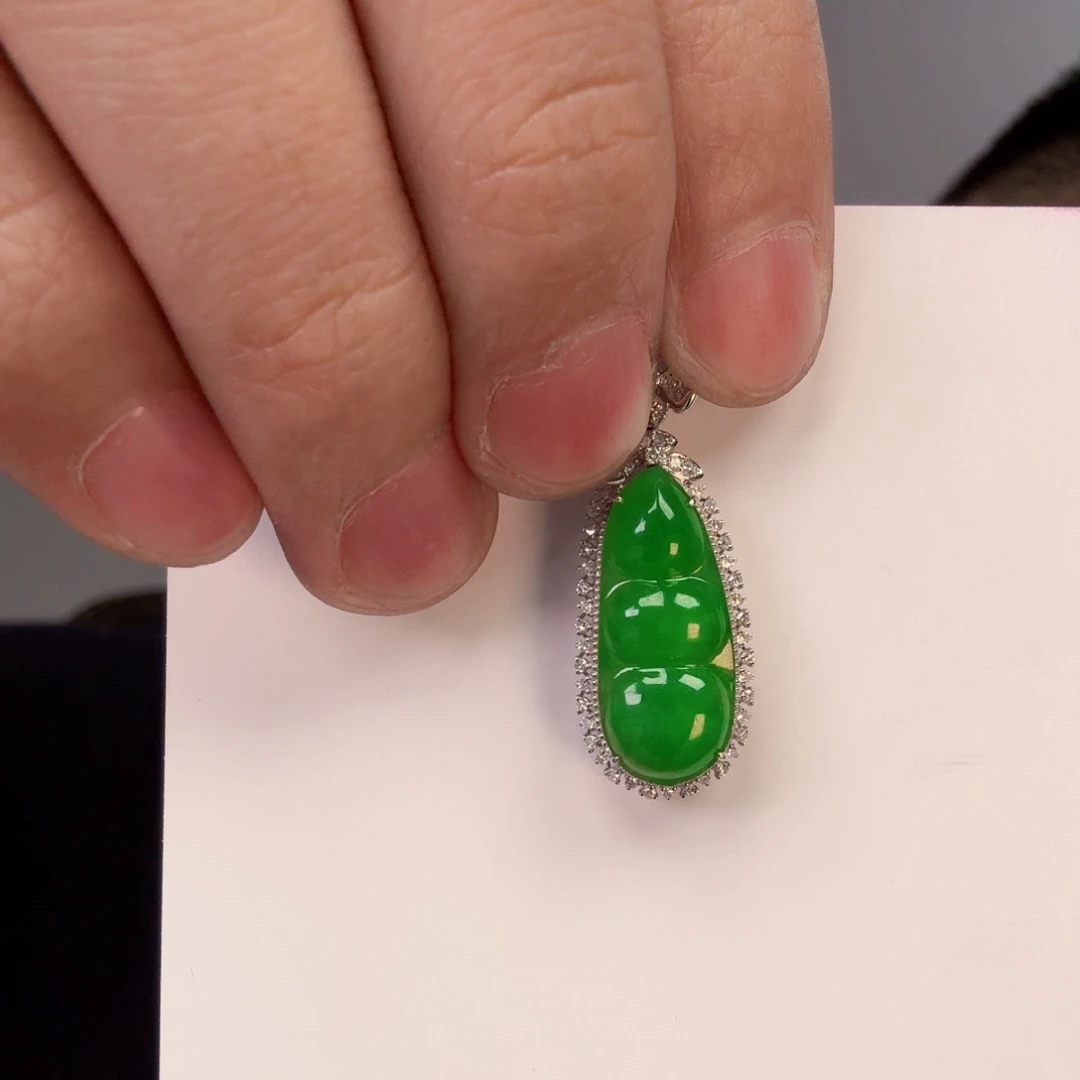 翡翠颈饰18K金镶嵌王*小一件