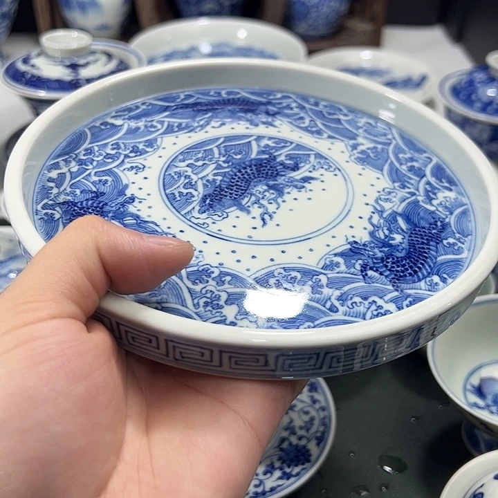 万****微瑕柴窑工笔海水麒麟壶承