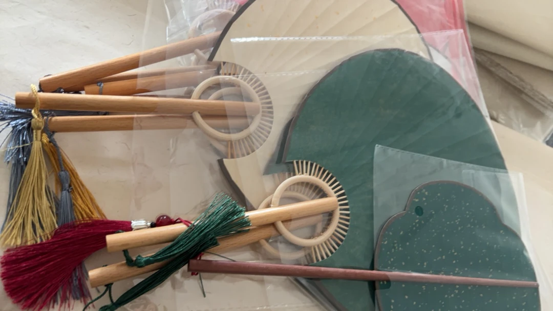 精品中式复古扇2把