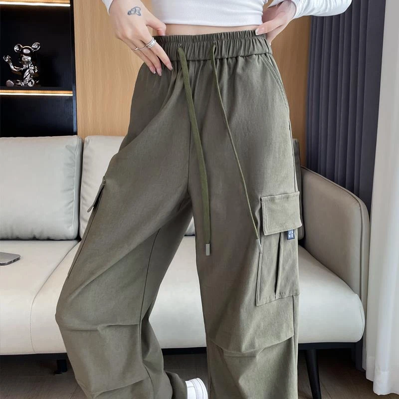 杜拉妮美式工装裤女秋季小个子束脚登山裤休闲阔腿窄版加绒运动裤