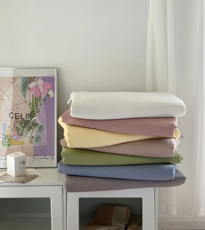 小茹家居   福利品纯棉纯色简约风床盖三件套