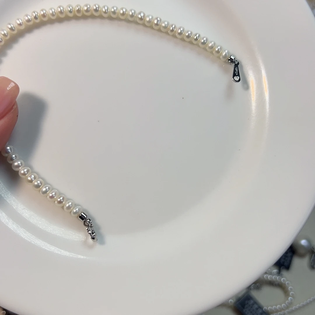 银S925镶嵌天然淡水珍珠设计款淡水珍珠