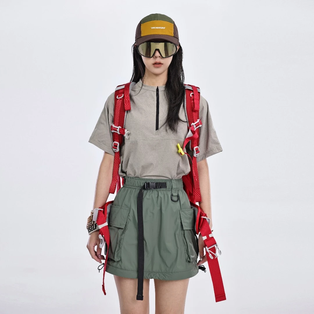 ZACHARIAH【豆沙棕】春夏款跑步吸湿透气速干衣山系户外运动短袖女