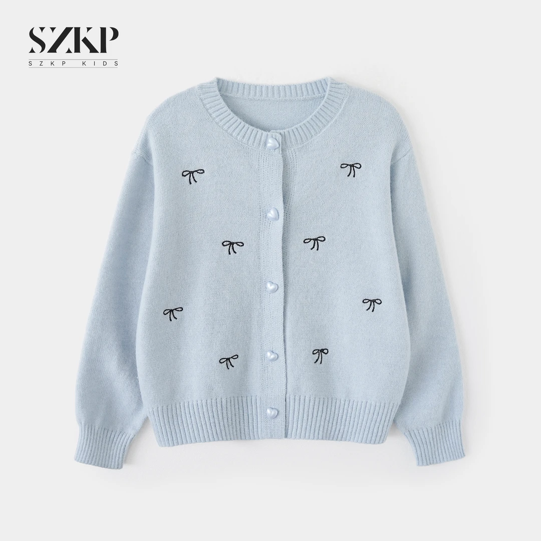 SZKP针织毛衣女童装秋冬新款儿童洋气百搭针织开衫MFYD552577