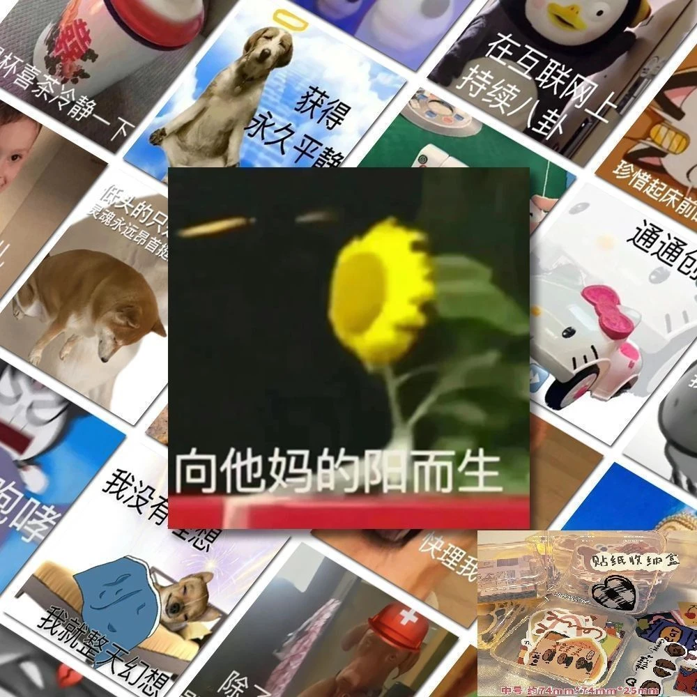 108张个性创意搞笑沙雕发疯表情包贴纸笔记本电脑手机壳装饰贴画