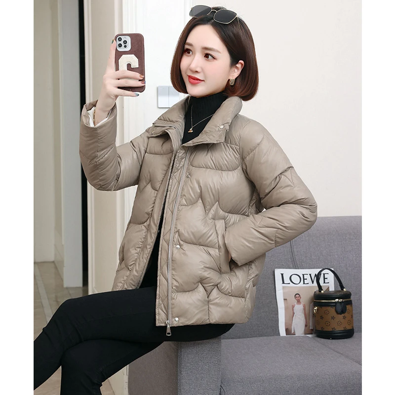 DUCURNO时尚短款羽绒服女冬季2025新款小个子加厚保暖百搭短外套