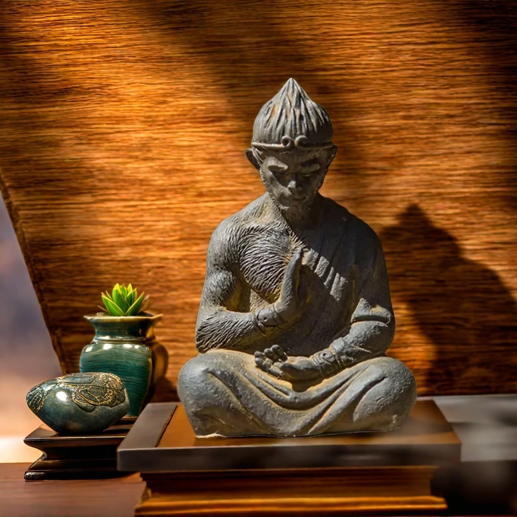 中式国风斗战胜佛齐天大圣孙悟空猴子创意桌面摆件茶宠铸铁工艺品