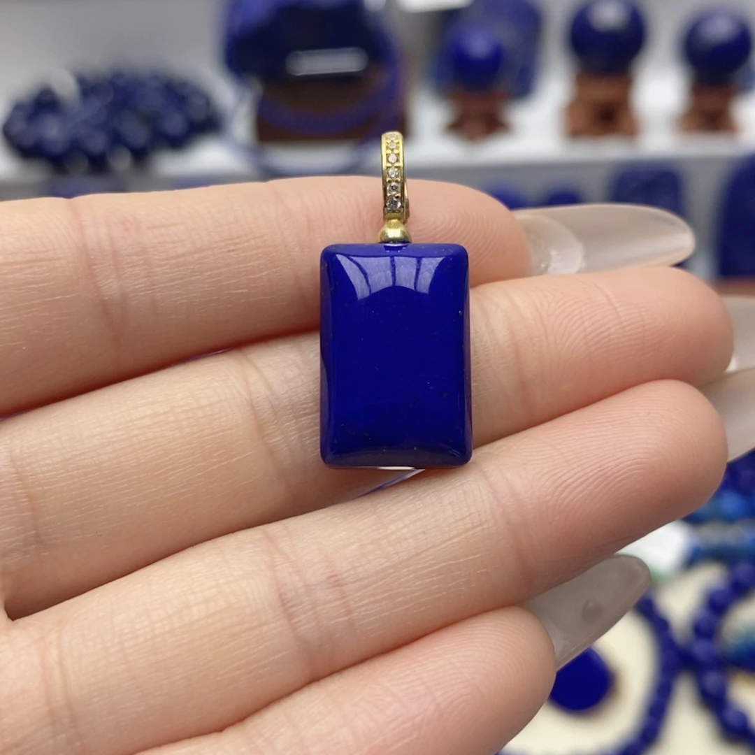 青金石银S925镀金镶嵌颈饰