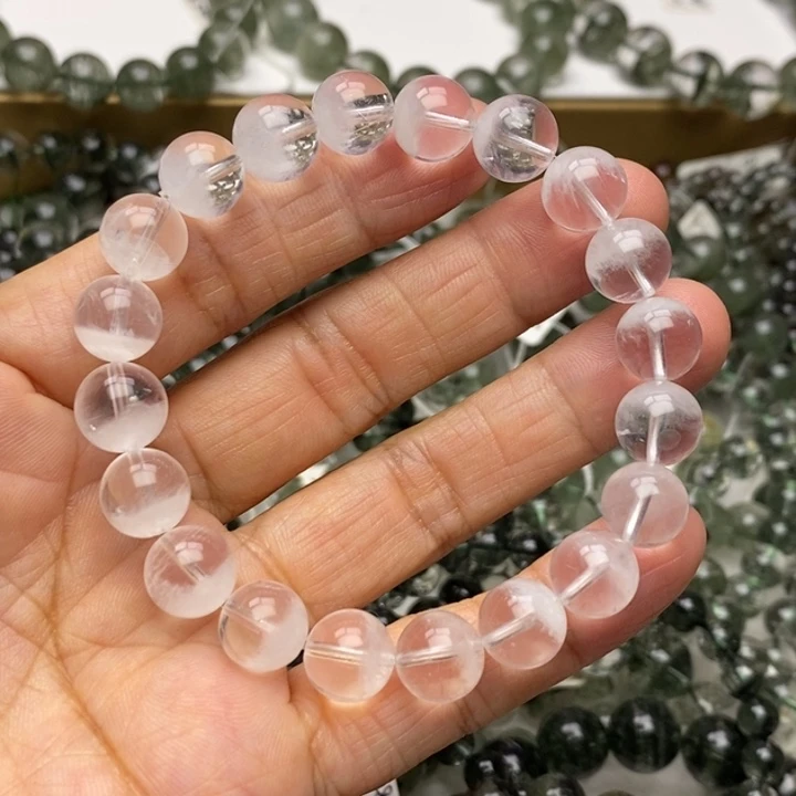 手链未镶嵌水晶天然白兔毛幽灵聚宝盆9+