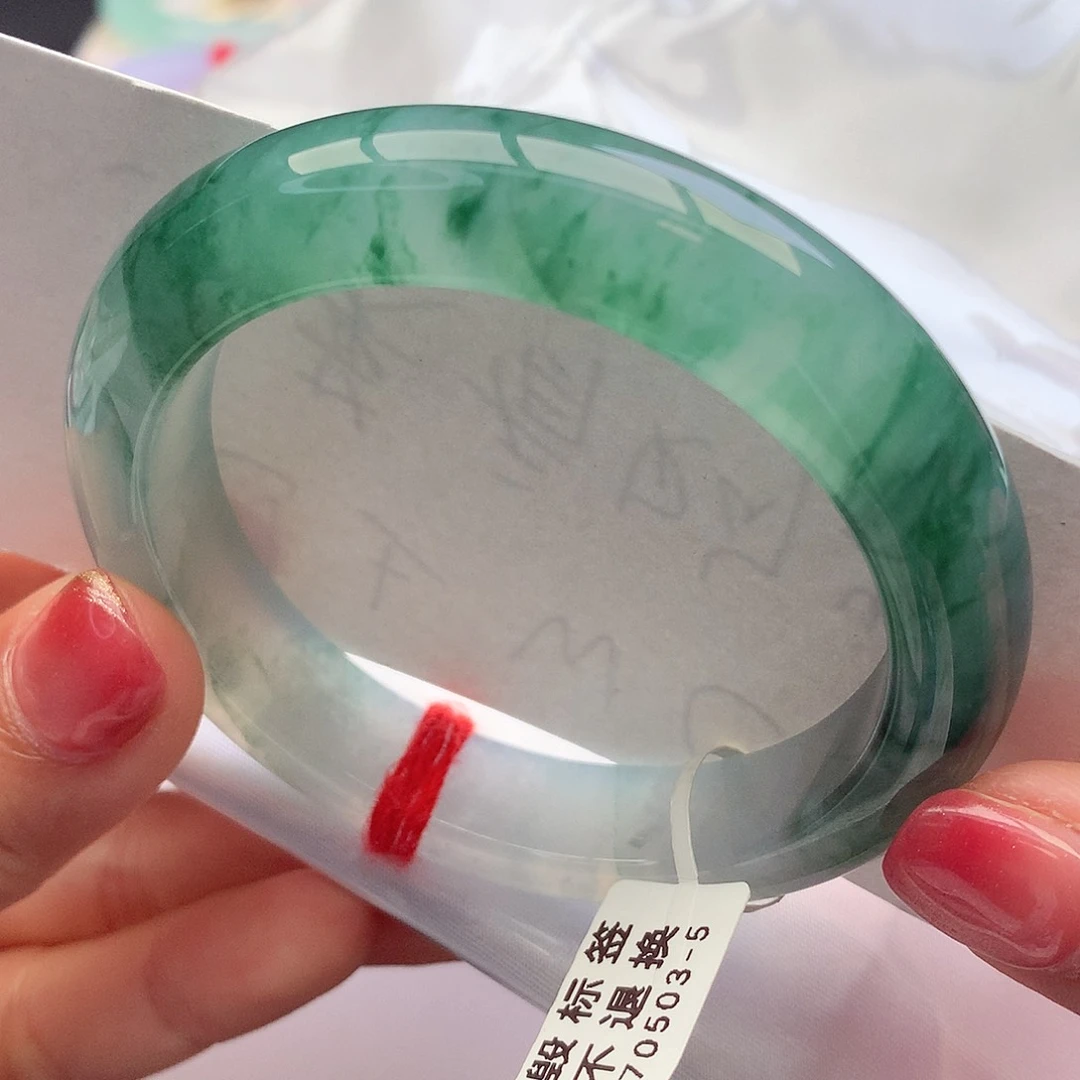 未镶嵌手镯翡翠5354圈口满目山河山青水秀31号