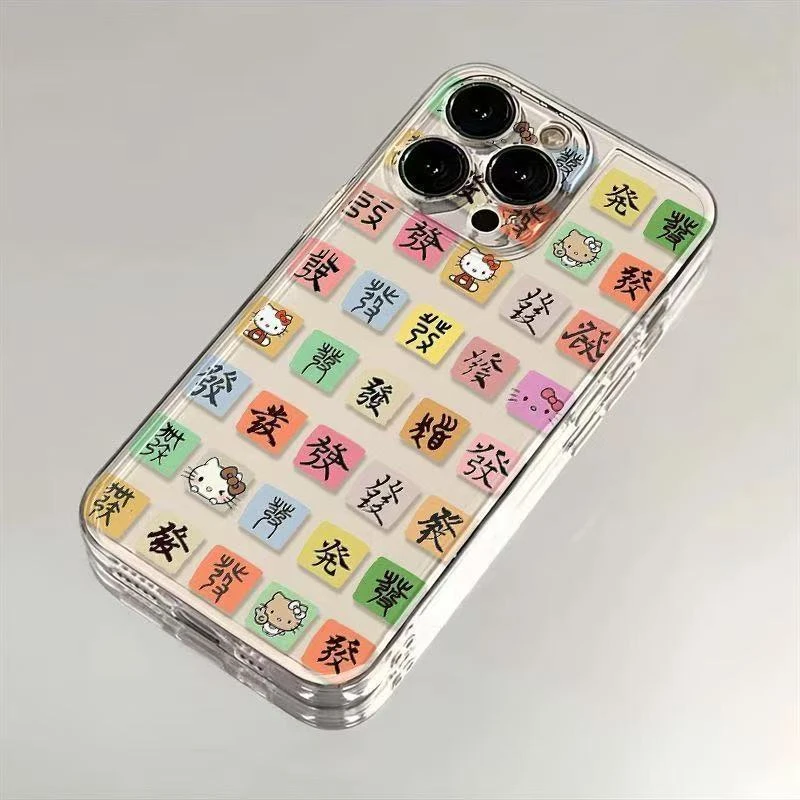 方块kitty适用苹果16PROMAX手机壳iPhone15小众13简约14软壳透明