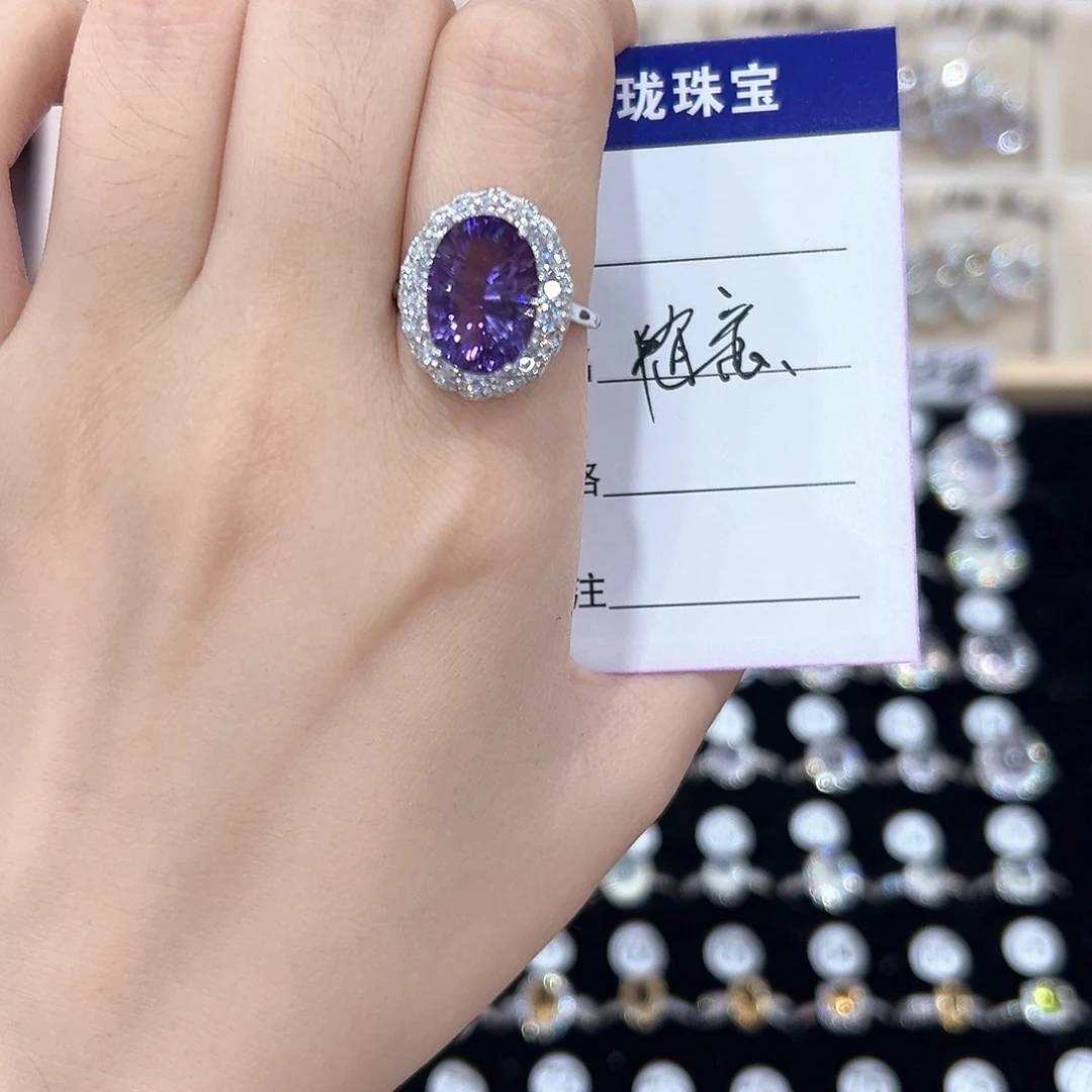 随****银S925镶嵌戒指黄晶