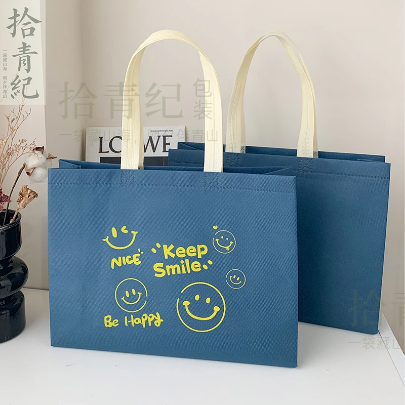 高颜值网红无纺布手提袋服装店用礼品袋购物袋高级大容量手拎袋批