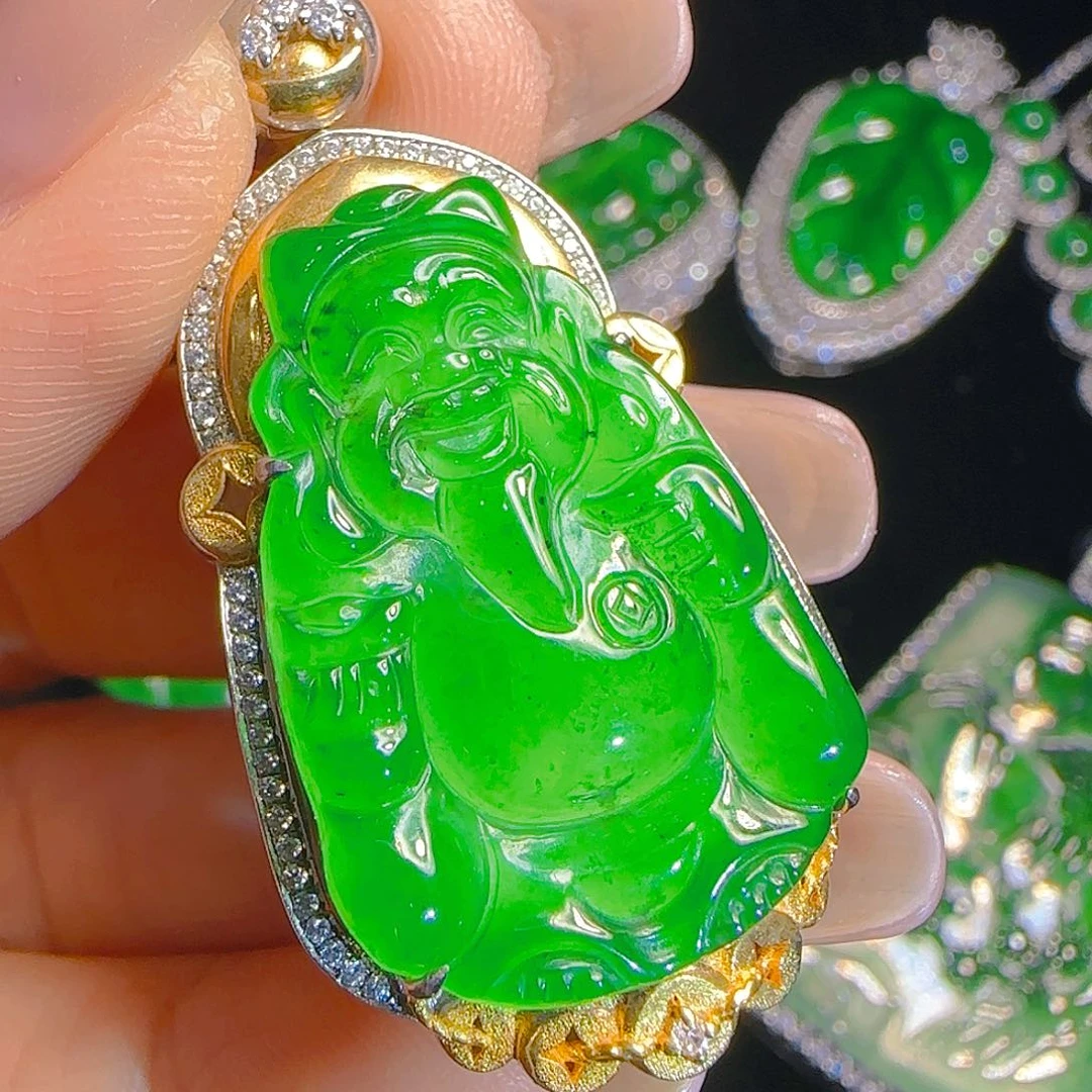 翡翠吊坠(赠链)银S925镶嵌