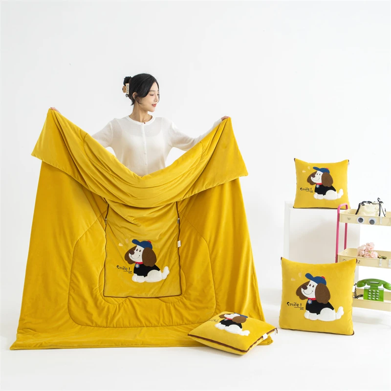 加厚可机洗抱枕被子两用可折叠汽车靠垫枕头办公室沙发午休空调被