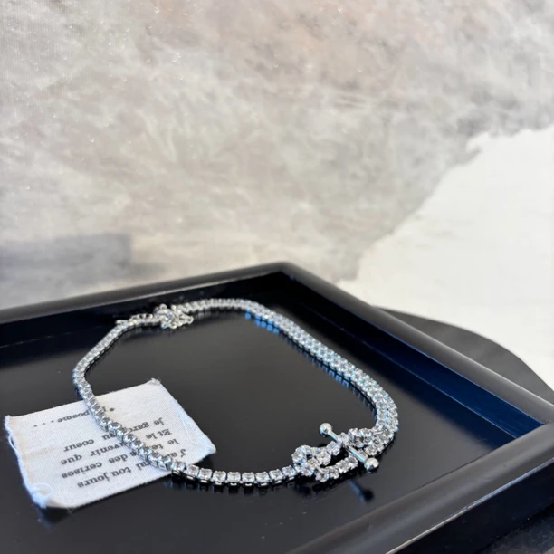 铜合金合成锆石项链 满镶不规则项链XL3384