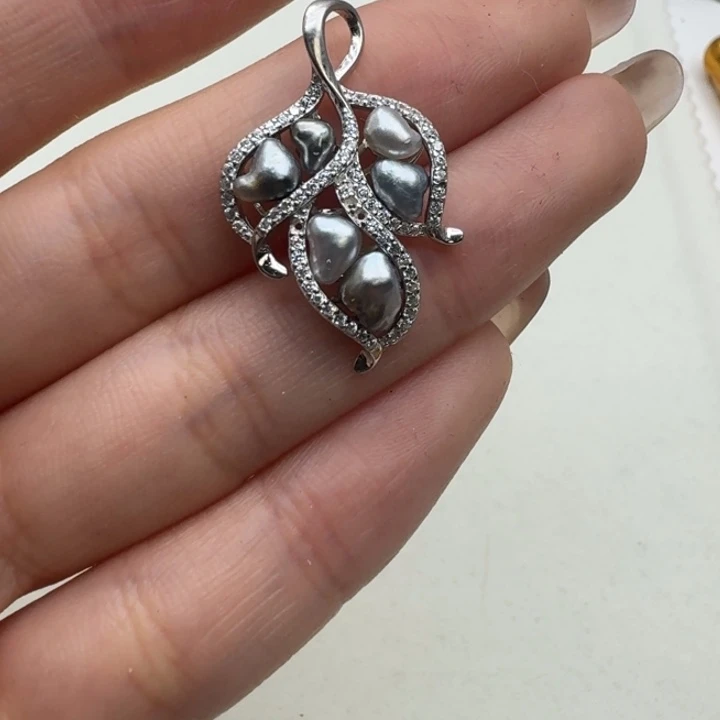 海水珍珠银S925镶嵌颈饰