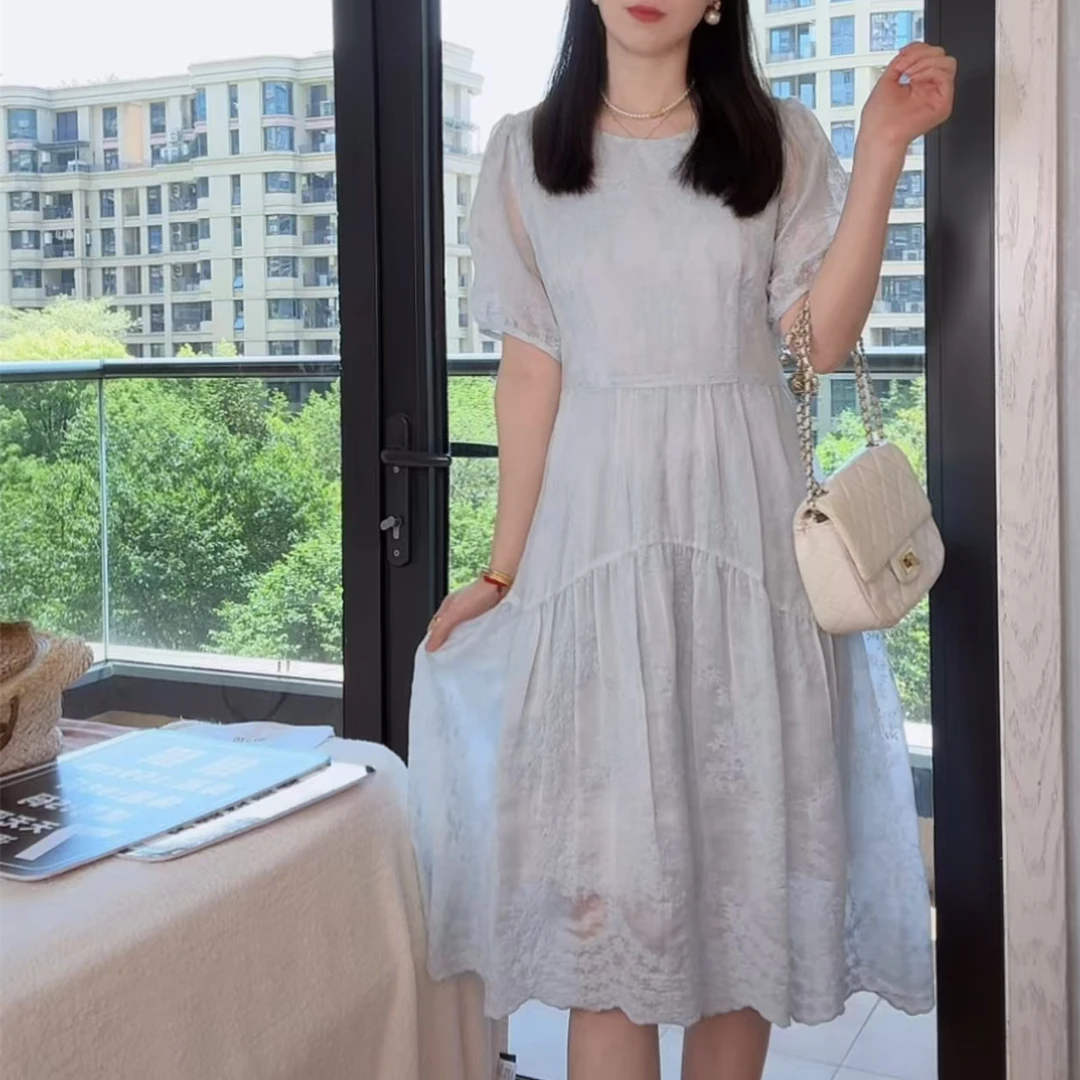 连衣裙显瘦气质时尚法式夏季中长款温柔裙子