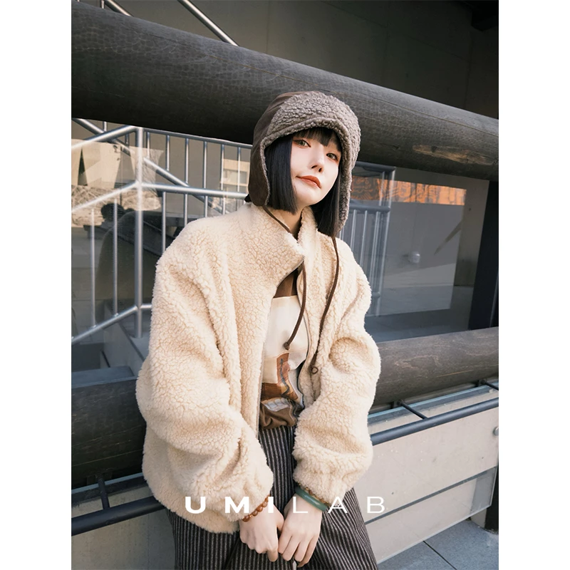 UMILAB｜云绒*高性价比 100%羊毛 皮毛一体工艺夹克毛呢外套BC997W