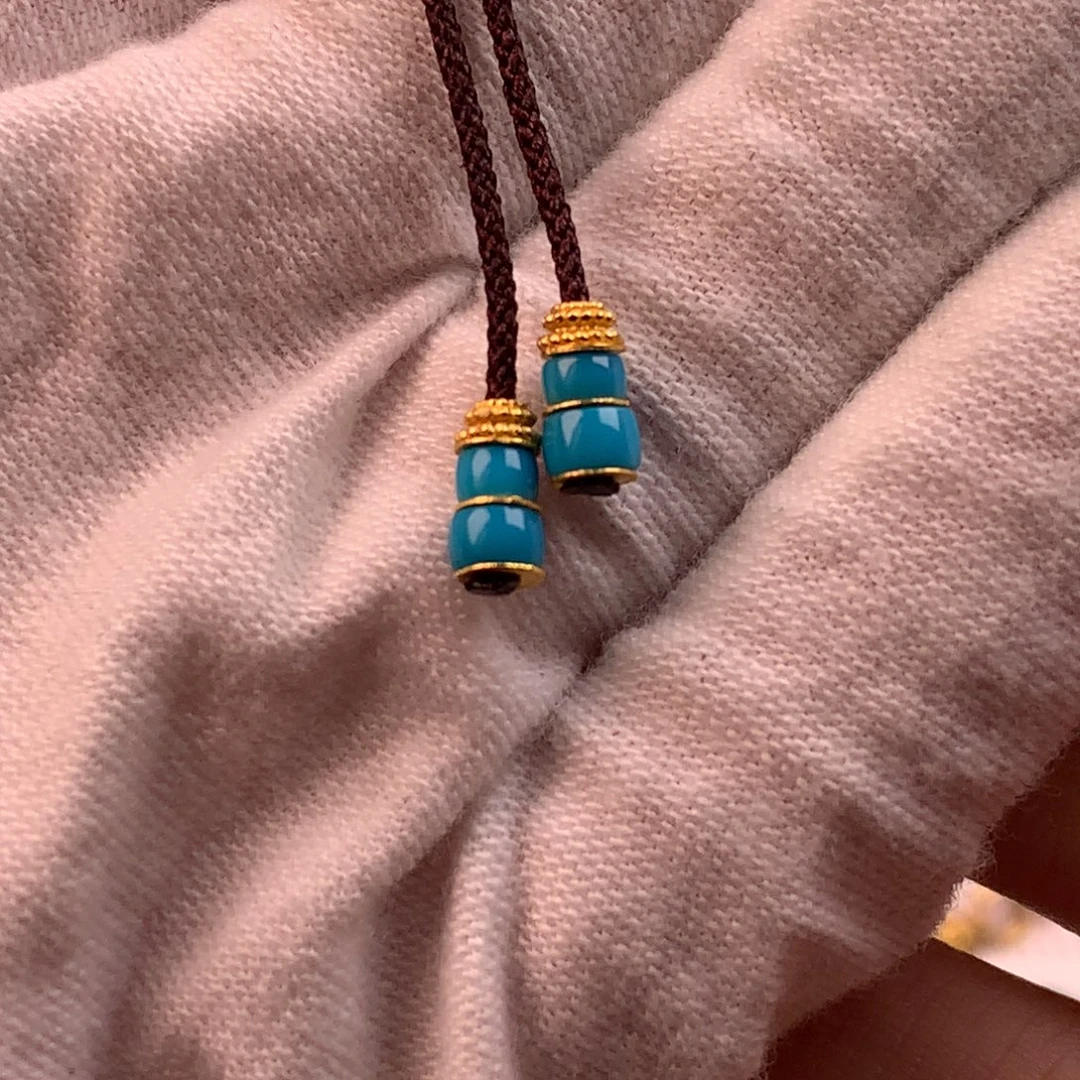 绿松石18K金镶嵌配饰蕊3.9