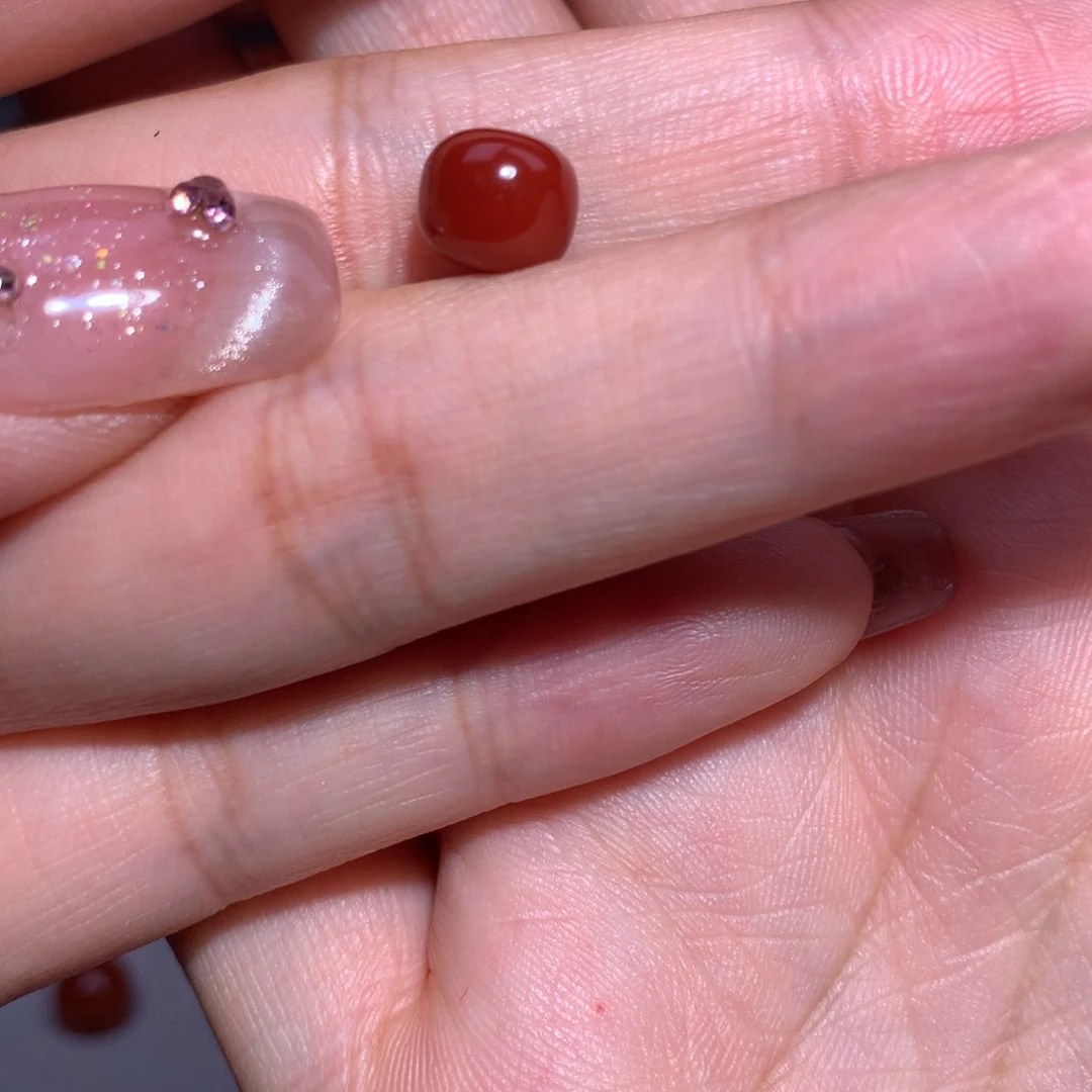 南红玛瑙锦红老型微纹未镶嵌我****敏7.8×6.7