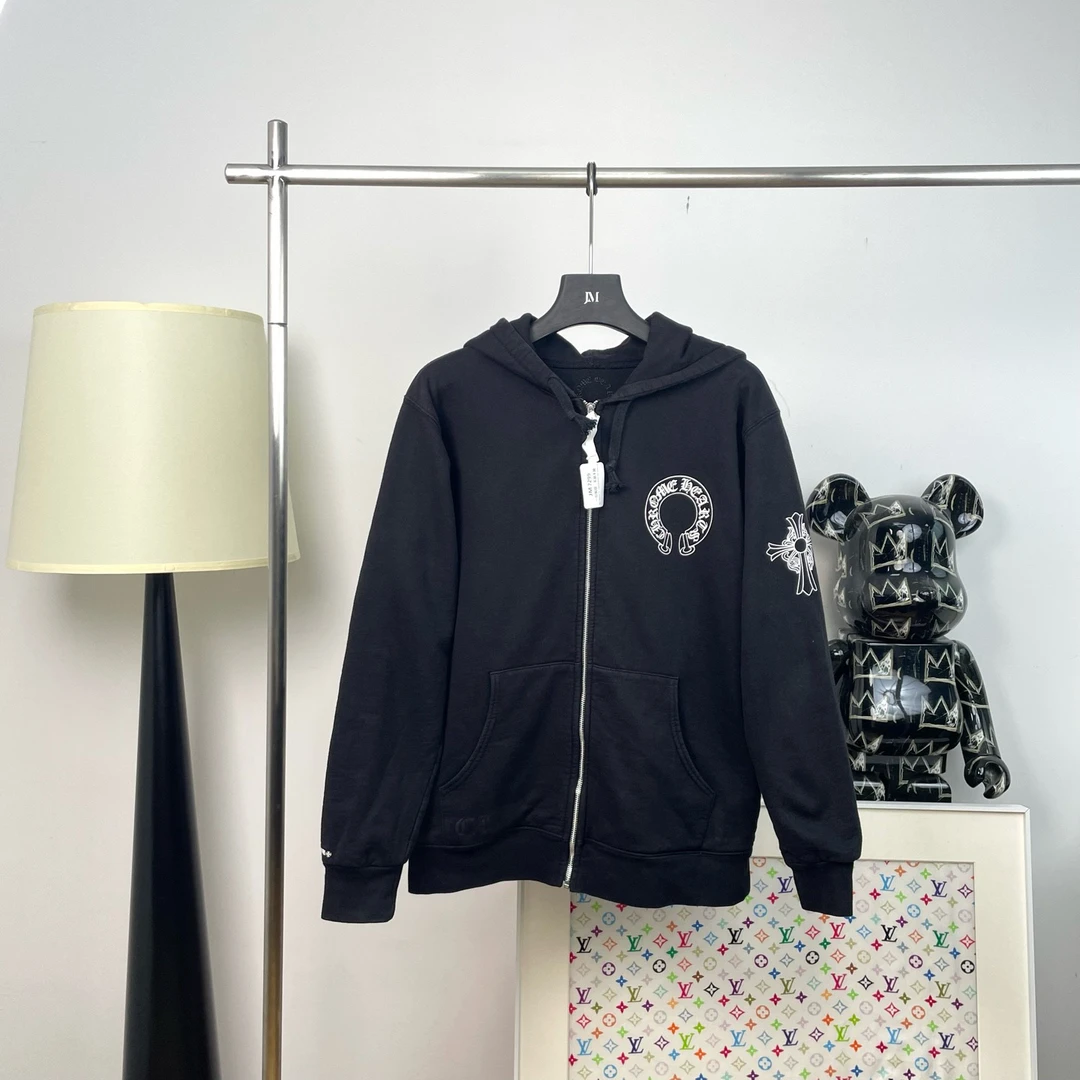 95新 Chrome Hearts/克罗心 4401/黑色马梵文拉链外套/XL码/95新/