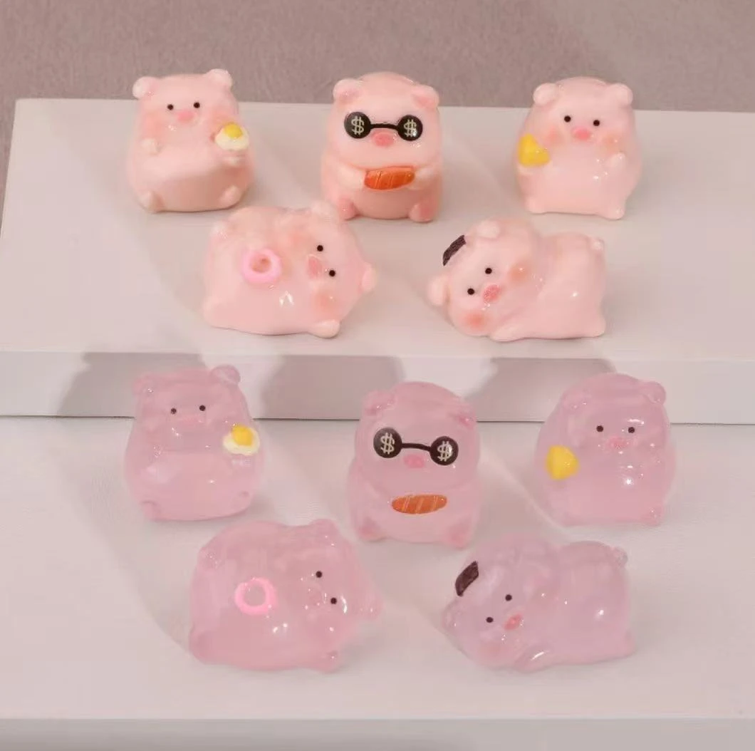 【许愿+对对碰】实色/夜光混拆粉色萌萌猪食玩系列diy可爱治愈摆件
