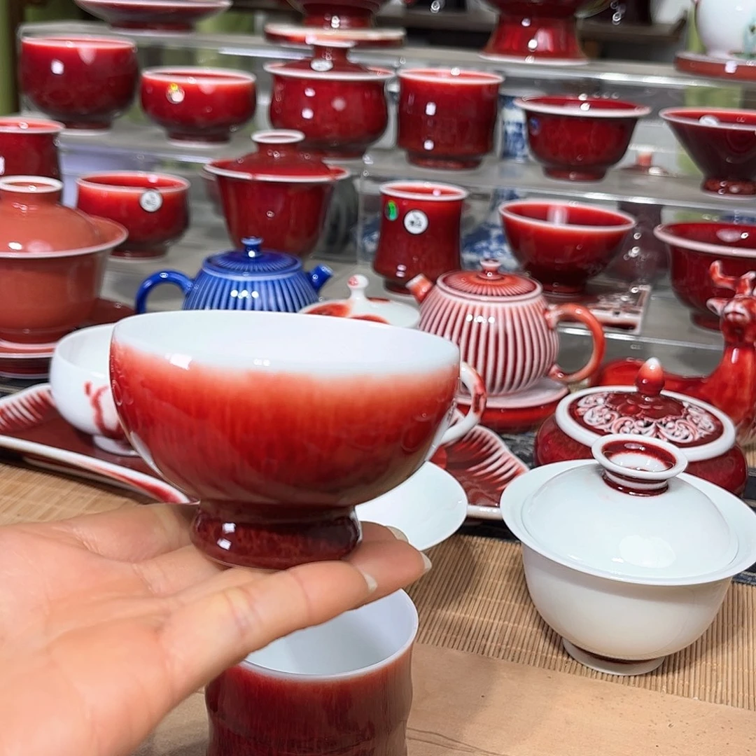 小***y景德镇陶瓷红马坊美人杯