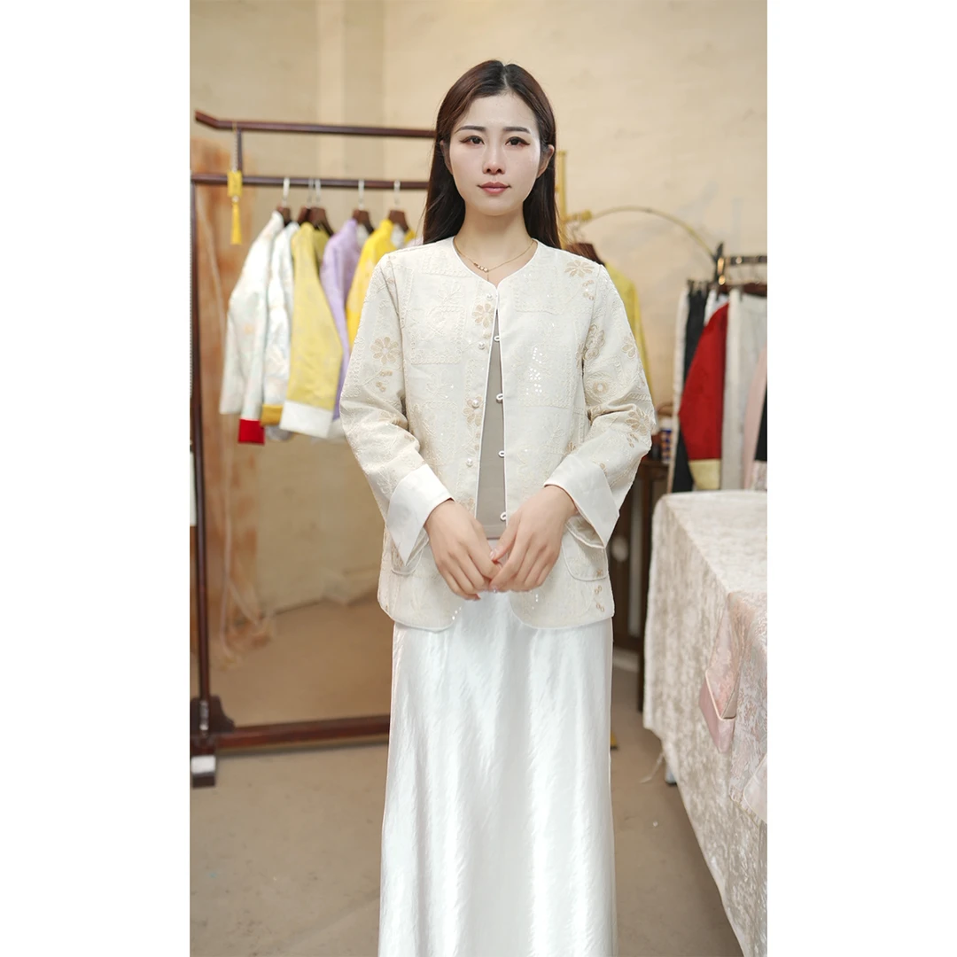 【榆烨】新中式国风女装2025春季新款复古刺绣提花高级感禅意外套