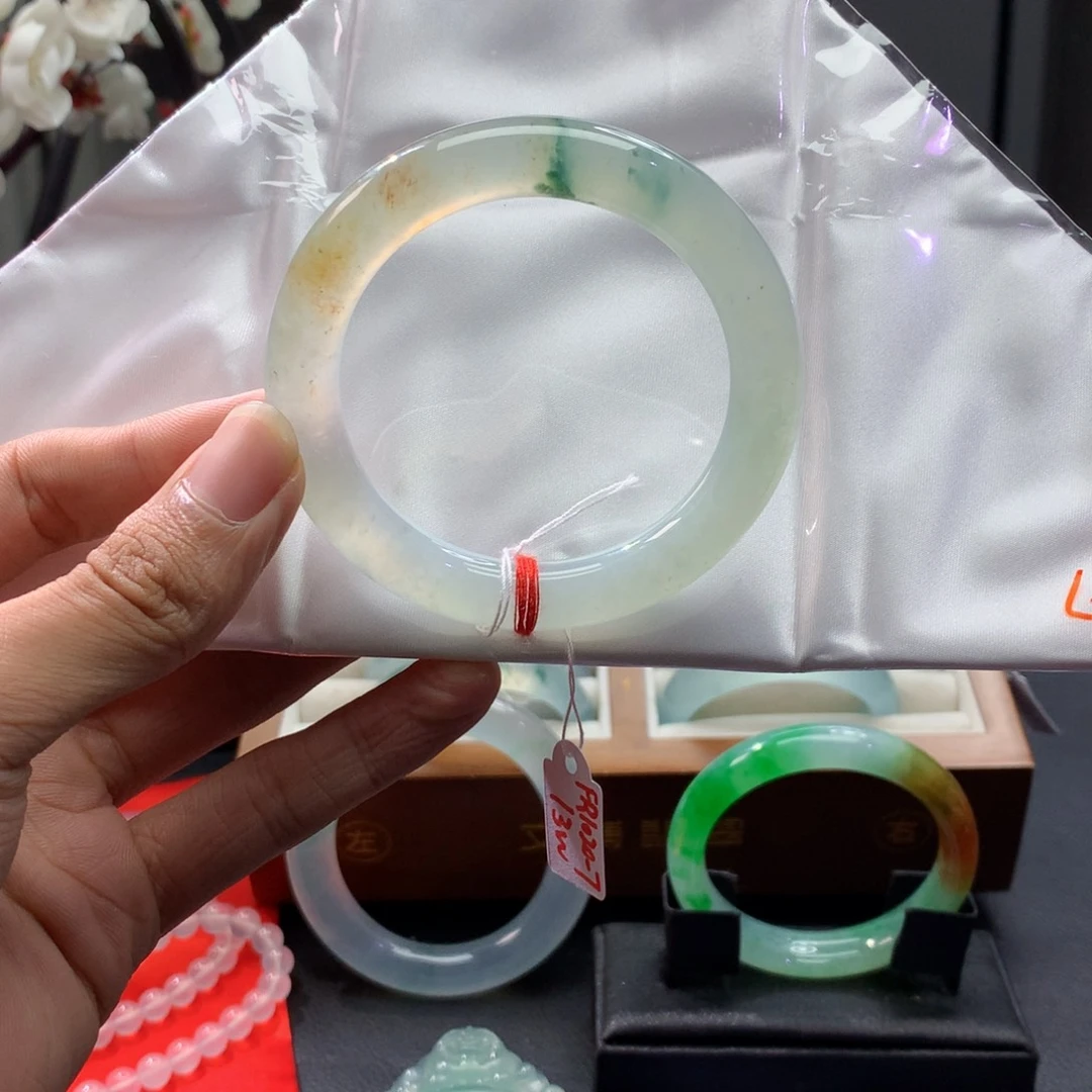 翡翠未镶嵌手镯圆条3号