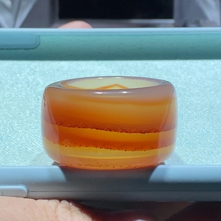 玛瑙/玉髓扳指未镶嵌爱*随