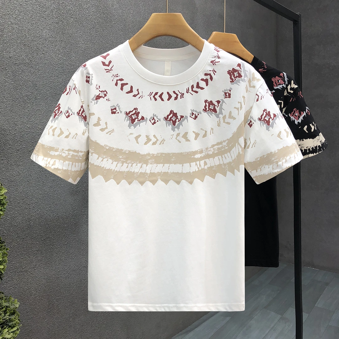 郎的高级感痞帅短袖t恤男韩版修身体恤衫2025夏季新款青年半截袖