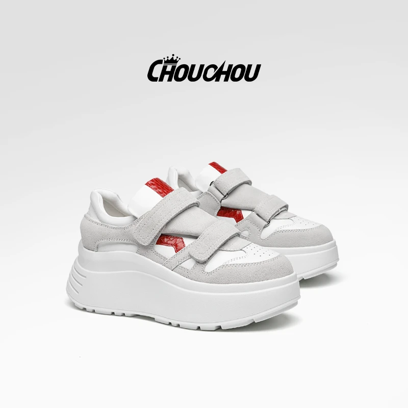 周同学四季款新款魔术贴休闲时尚女鞋运动增高百搭-HK250925XX