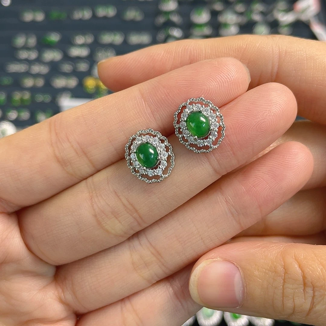 未镶嵌翡翠耳饰耳钉