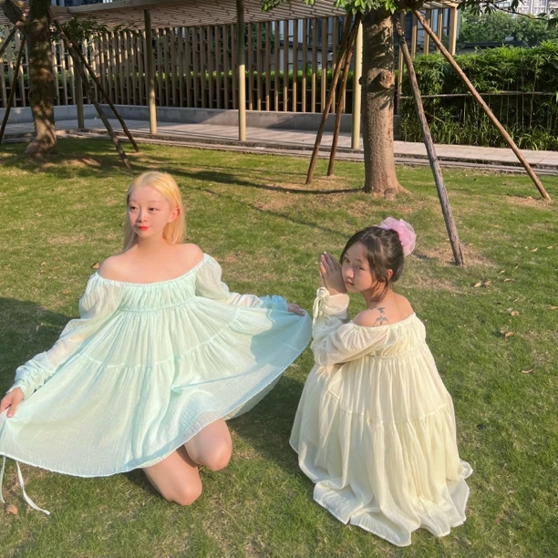 【千妮蒂】原创法式公主连衣裙长袖可调节短裙