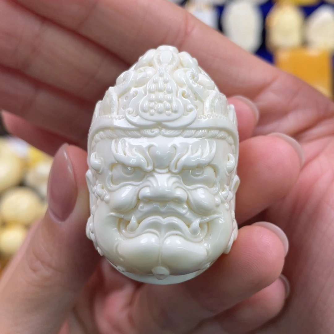 蜜蜡裸石未镶嵌琥珀蜜蜡黄财神吊坠