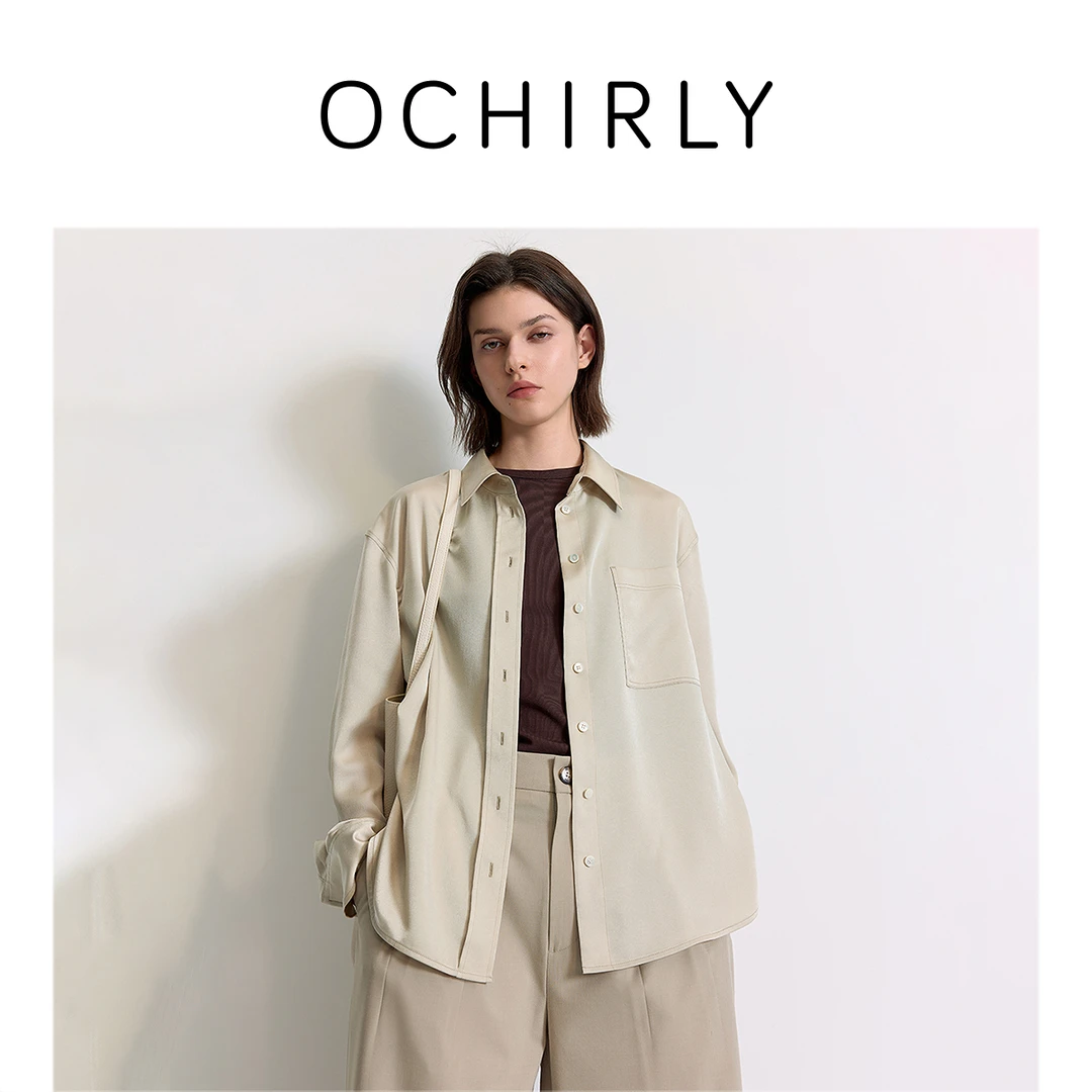 OCHIRLY 欧时力轻薄雪纺衬衫女上衣宽松通勤2025夏季新品商场同款