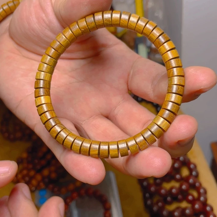 维腊木（绿檀）手串/手链绿檀4*8单圈