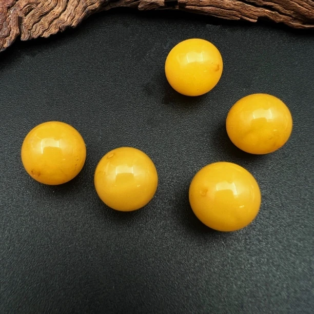 【圣芭黎】天然蜜蜡单珠鸡油黄圆珠11+多样性发一D2120